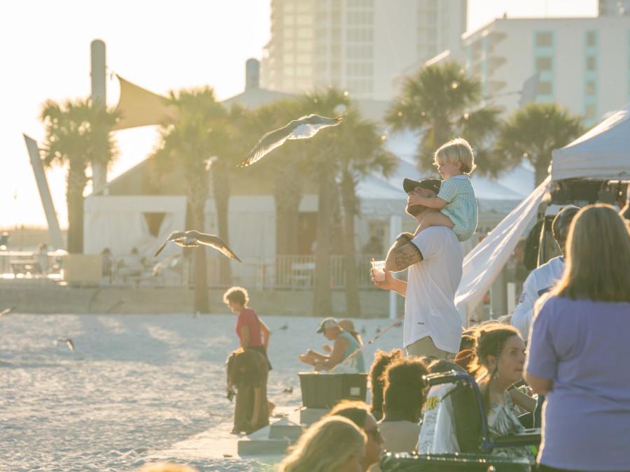 People enjoying Shrimp Fest in Gulf Shores, best beach festival